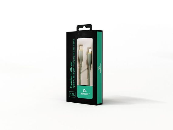 Кабель Cablexpert CC-USB2S-CM8PM-1.5M-G, USB 2.0 С-папа/Lightning, 1.5 м. | Зображення 1