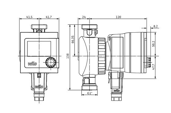 Насос циркуляційний  Wilo Star-Z Nova T, G 1, 10 бар, 138мм, 7Вт, 230В (4222650) | Зображення 1