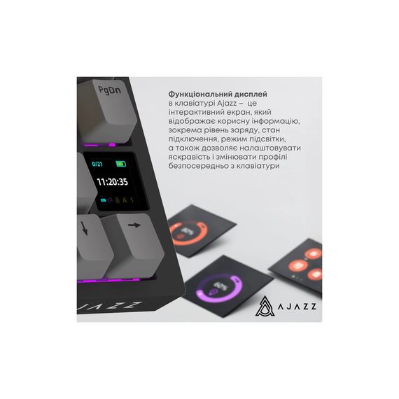 Клавіатура Ajazz AK820 Pro Gift Switch Black RGB USB/Wireless/Bluetooth UA Black (AK820PRO-G-BGY) | Зображення 8