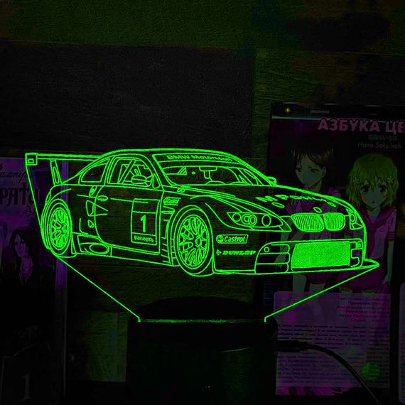 Акриловий світильник-нічник BMW M3 GT2 суперкар зелений tty-n002229