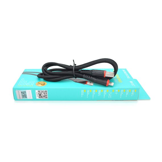 Кабель Borofone BX67, Lighting-USB, 2.4A, Black, довжина 1м, BOX