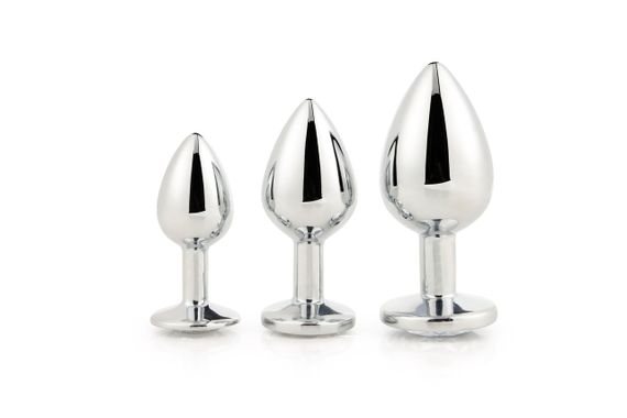 Набір анальних пробок Dream Toys GLEAMING LOVE SILVER PLUG SET sexstyle | Зображення 2