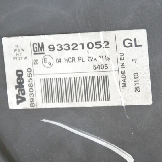 Фара ліва Opel Meriva A 2002-2010 Фара передня ліва Опель Меріва А 93321052 | Зображення 5