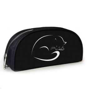 Пенал школьный с принтом черный кот 23х10х8 см с принтом для мальчика (3862)