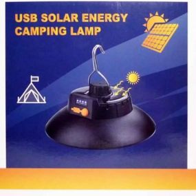 Кемпінговий ліхтар із сонячною батареєю акумуляторний МА-100 Чорний