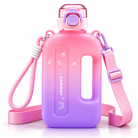 Спортивная бутылка для воды SUMMER 750 мл BPA-free, многоразовая пластиковая бутылка с розовым градиентом