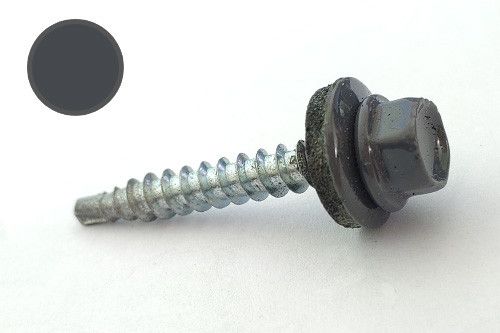 Саморіз покрівельний 4,8*35 DIN 7504K RAL 7024 для дерева (пач 50 шт.) (колір — графітовий сірий) APRO SDS483570241