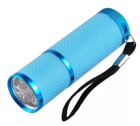 УФ фонарик для сушки гель лака ногтей для маникюра и педикюра на батарейках Голубой