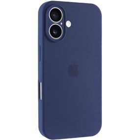 Чехол Silicone Case Full Camera Protective (AA) для Apple iPhone 16 Plus (6.7") Синий / Deep navy