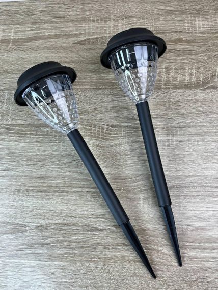 Садовые светильники на солнечной батарее Garden Path Light RGB 6 шт водонепроницаемые LED фонарики для дорожек и сада Черный | Зображення 2