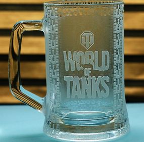 Пивний келих 670 мл World of Tanks з гравіюванням геймерська кружка для танкіста  Подарунок фанату WoT