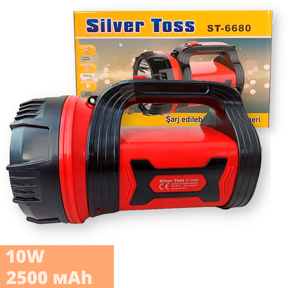 Ліхтар ручний акумуляторний Silver Toss ST-6680 10W чорно-червоний (ST-6680_700) | Зображення 1