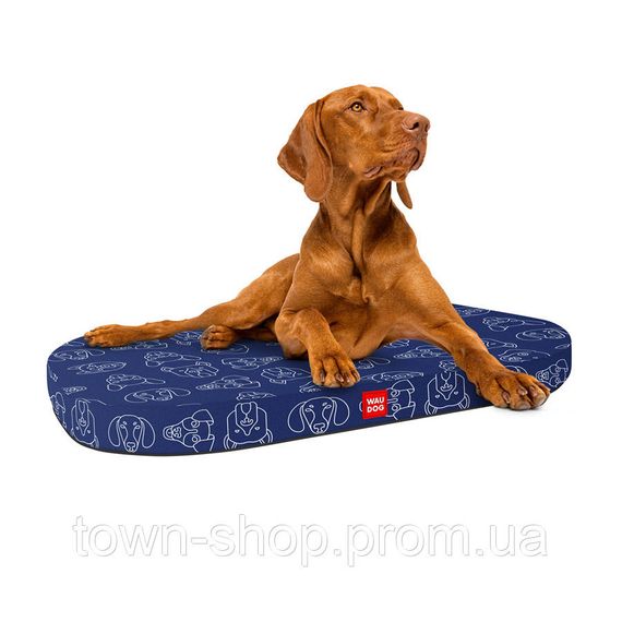 Лежанка для собак WAUDOG Relax, рисунок "Собаки", со сменным чехлом, М, Ш 80см, Дл 55 см | Зображення 2