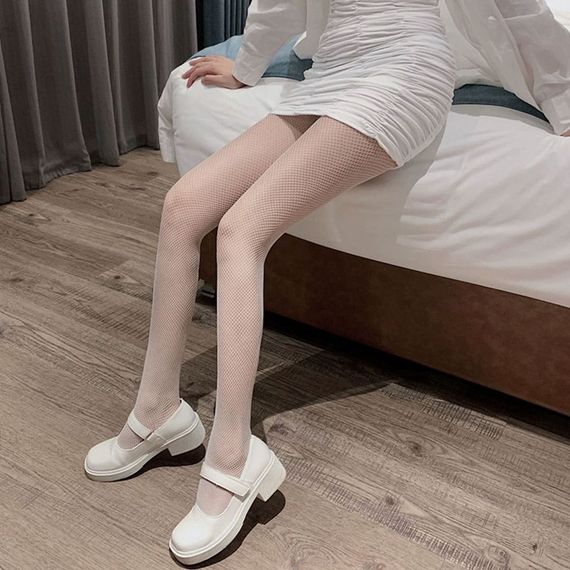 Колготки у дрібну сітку Babydoll 42 Білий 8006-6 | Зображення 8