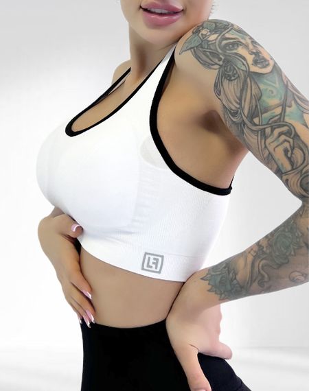 Спортивний топ пуш ап для фітнесу LILAFIT Білий з чорними вставками S (LFB000014) | Зображення 2