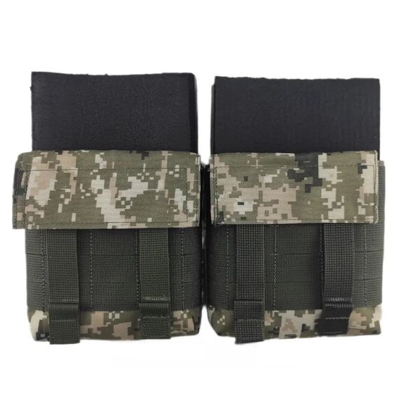 Комплект боковых бронеплит 4 класс 150х150 мм Miilux Protection 500 с подсумками MOLLE | Зображення 6