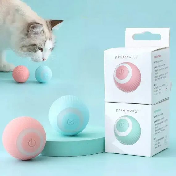 Іграшка для кішки USB smart м'яч-кулька PetGravity з хаотичним рухом та світловою панеллю | Зображення 1