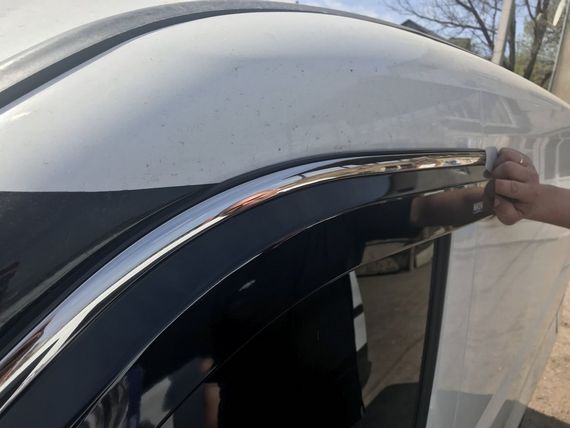 Вітровики з хромом (4 шт, Niken) для Opel Combo 2012-2018 рр | Зображення 3