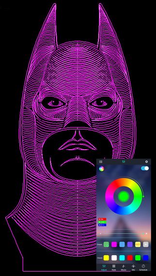 Акриловий світильник-нічник керування з телефона Бетмен tty-n000737