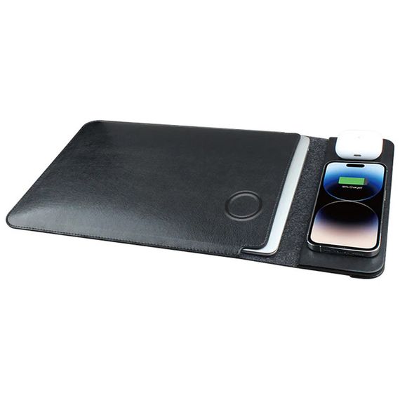 Подставка-чехол для ноутбука STAND JD-S97 с БЗУ 4in1 15W (13-14'') Black | Зображення 3