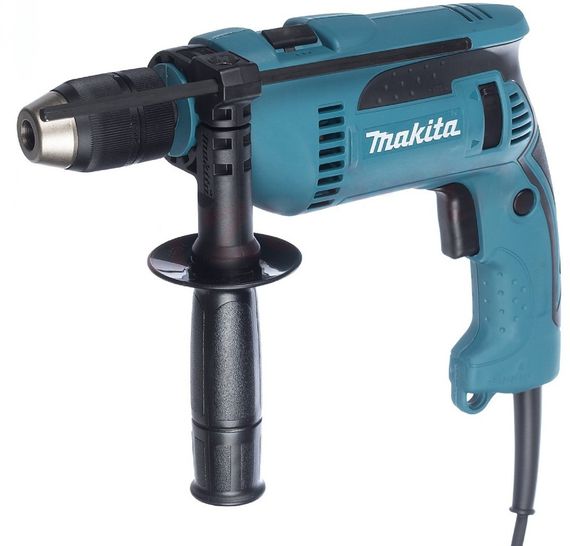 Дрель ударная Makita HP1641K, 680Вт, 13мм, 0-2.800 об/мин, 2.0кг (HP1641K)