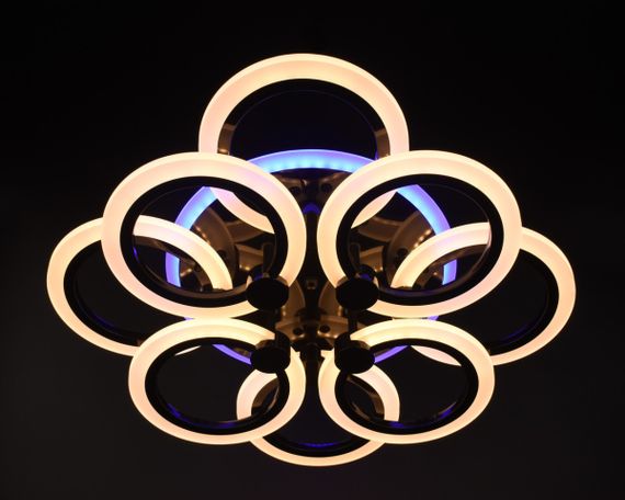 Люстра світлодіодна стельова LED світильник для квартири на стелю лед з пультом 26144 Чорний 11х45х54 см. | Зображення 9