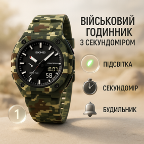 Електронний вологозахищений наручний годинник SKMEI, Новий командирський годинник WB-67