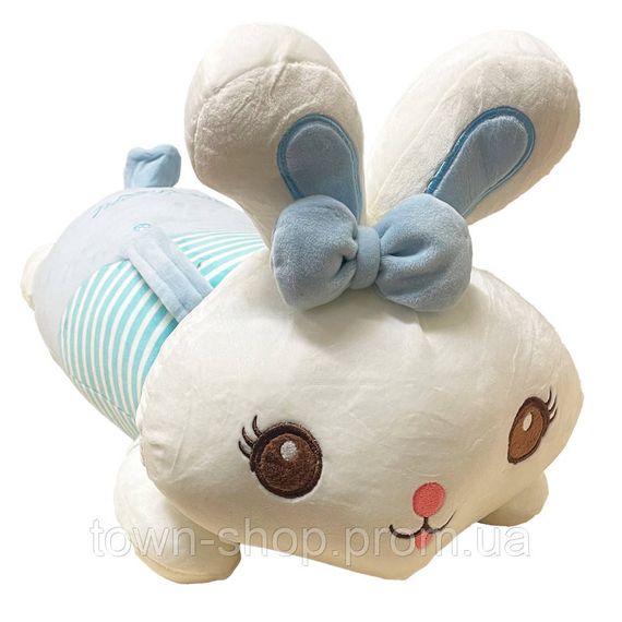 Детская мягкая игрушка "Зайка" L1122(Blue) игрушка с пледом, размер 60 см