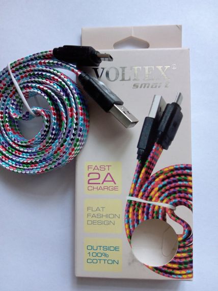 USB кабель Voltex Smart microUSB,кольоровий | Зображення 1