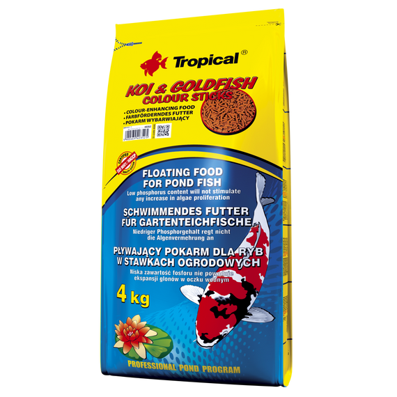 Корм Tropical Koi Goldfish Colour Sticks для ставкових риб палички 4 кг/ 50 л