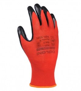 Рукавички 4586 D-OIL трикотаж нітрилове покриття неповний облив р.10(XL) червоний/чорний ДКГ