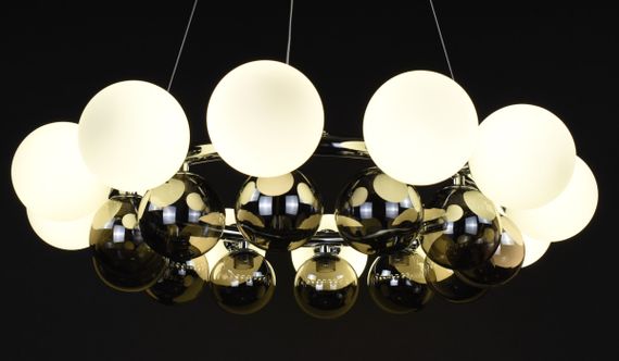 Люстра підвісна на 12 лампочок 27909 Хром 25-160х62х62 см. | Зображення 2