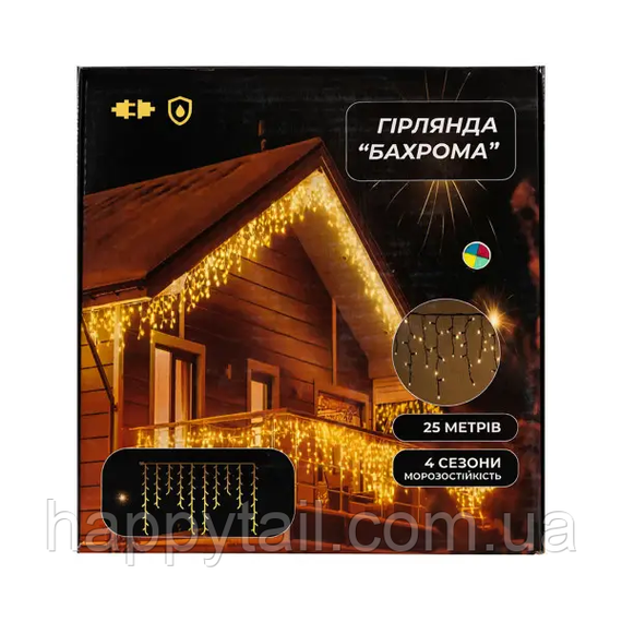 Вулична гірлянда Бахрома 25 м 405 LED гірлянда штора білий провід Мультиколор 25MWML | Зображення 4