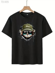 Дитяча футболка з ДТФ(оверсайз) - Чорний - 72-005