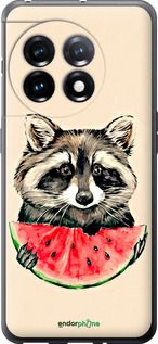 Чохол на OnePlus 11 Єнотик з кавуном "4605u-2940-2448"
