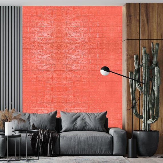 Самоклеюча 3D панель помаранчева 700х770х3мм (007-3) SW-00001363 | Зображення 4