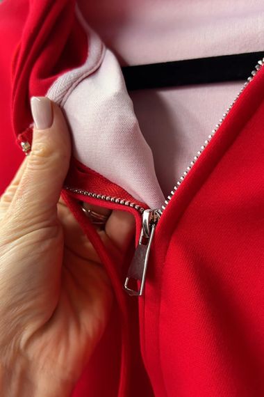 Спортивний костюм з коротким худі та прямими штанами - червоний цвет, S (є розміри) | Зображення 2