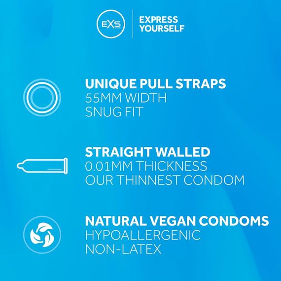 Без латексные ультратонкі презервативи EXS - Pull Non-Latex Condom, №72 Sex Aura | Зображення 1
