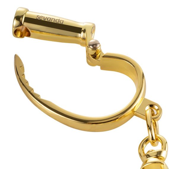 Наручники LOCKINK Love-slave Handcuffs, золотисті, металеві, у формі стремен | Зображення 2