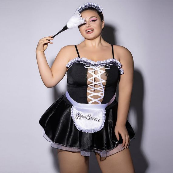 Еротичний костюм покоївки JSY P61110 Plus Size | Зображення 1