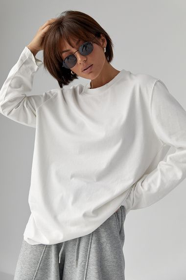 Однотонний базовий лонг oversize - білий цвет, ONE SIZE (є розміри)