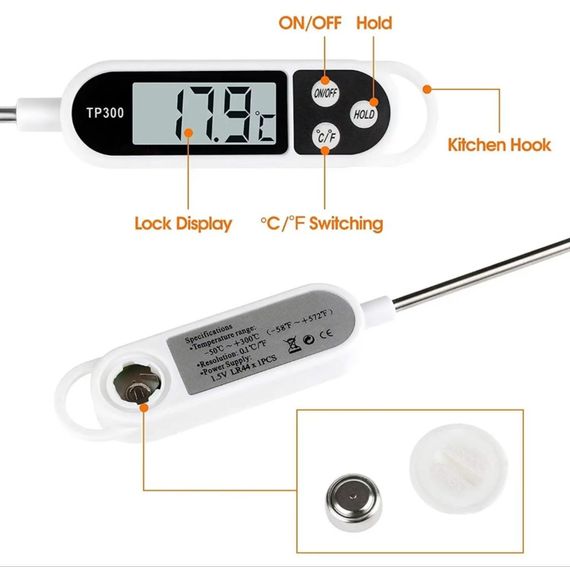 Термометр кухонний харчовий цифровий електронний зі щупом для м'яса Bodasan TP300 | Зображення 2