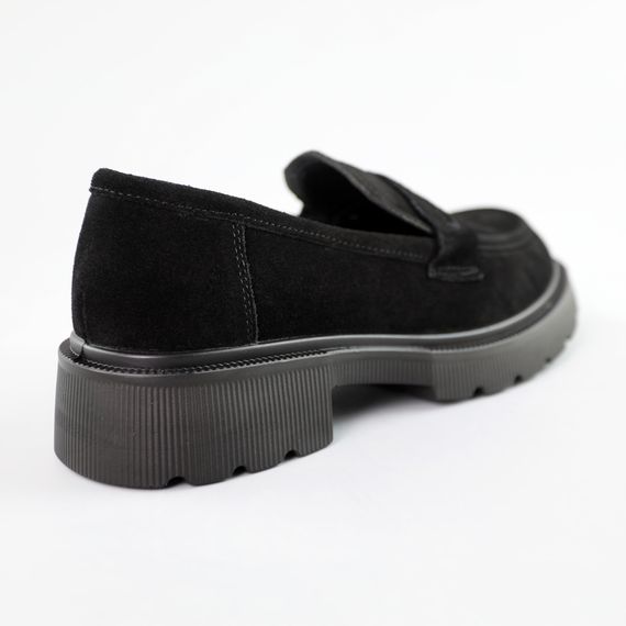 Лофери жіночі замшеві 591409 Чорні 36 37 38 39 40 41 | Зображення 5