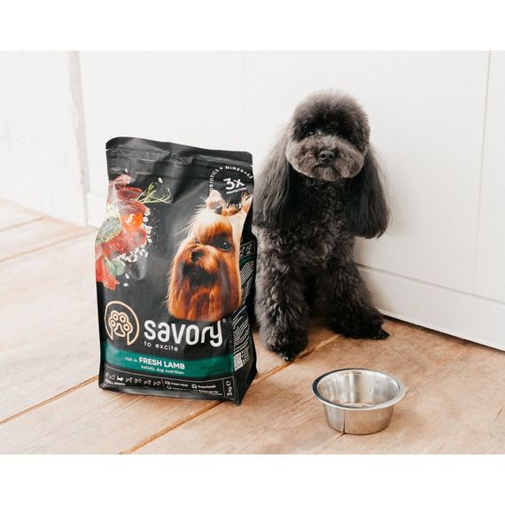 Корм сухий Savory Small Breeds rich in Fresh Lamb для дорослих вибагливих собак малих порід до 10 кг зі свіжим ягням 3 кг | Зображення 3