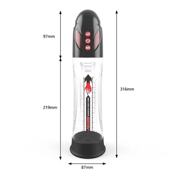 Автоматическая гидропомпа 2в1 (вода/воздух) Water Bath, 2 режима, индикация уровня вакуума sexstyle | Зображення 6