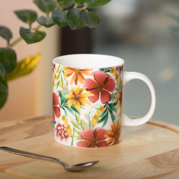 Кружка фарфоровая с рисунком 400 (мл) для чая и кофе RX-N240472Y | Зображення 3