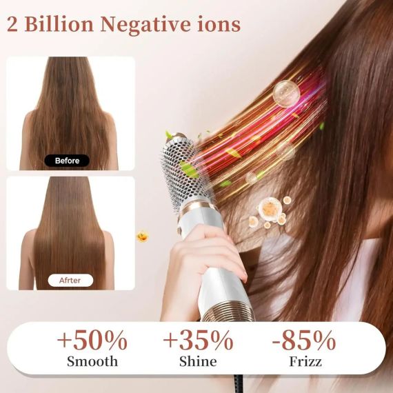 Стайлер для волосся OKWRAP WT-623 6-в-1. Фен-щітка з насадками, автоматична укладка, плойка, об’єм і сушка | Зображення 6