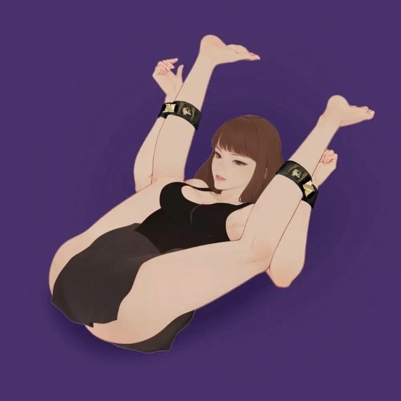 Бондаж с наручниками, поножами и манжетами на бедра UPKO Clack, черный Sex Aura | Зображення 3