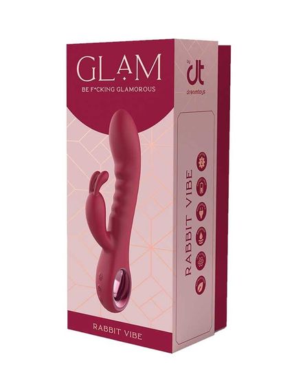Вібратор кролик рельєфний Dream Toys Glam Rabbit Vibe, червоний Sex Aura | Зображення 6
