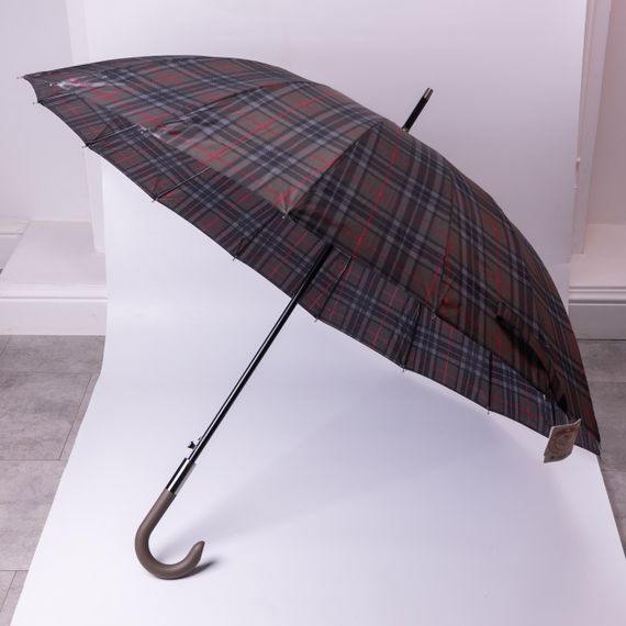 Класична парасолька-тростина напівавтомат з поліестеру 16 спиць діаметр 117 см Сірий HP-23-4G | Зображення 5